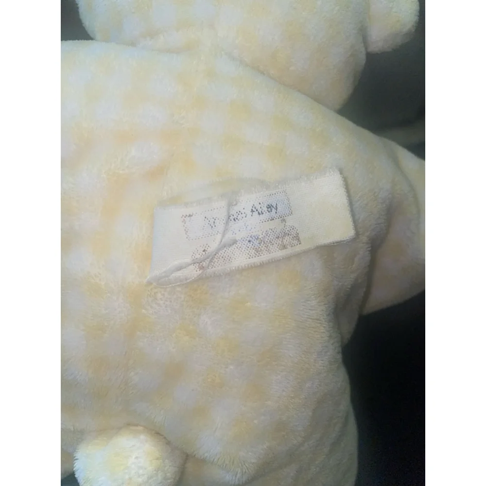 Vtg animal alley night night yellow gingham teddy bear stuffie lovie